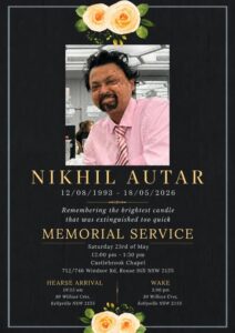 Nikhil Autar, Death, Obituary: New South Wales, Australia, Died In Tragic Accident